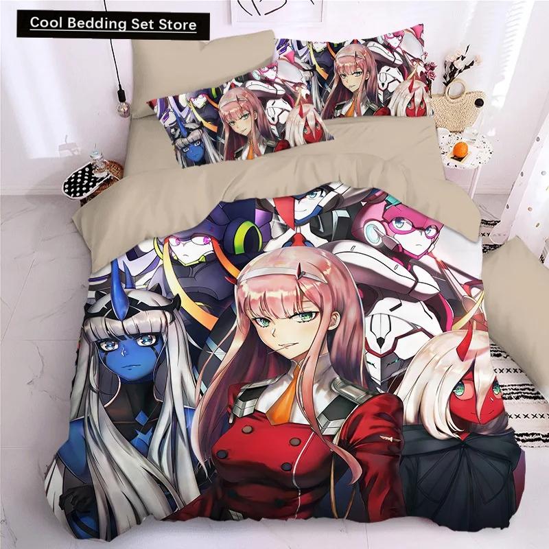 Darling In The Frank XX Bettwäsche-Sets, japanische Anime-Spielfigur, 3D-Druck, Bettbezug-Sets, Twin Queen King Single Size Bettwäsche