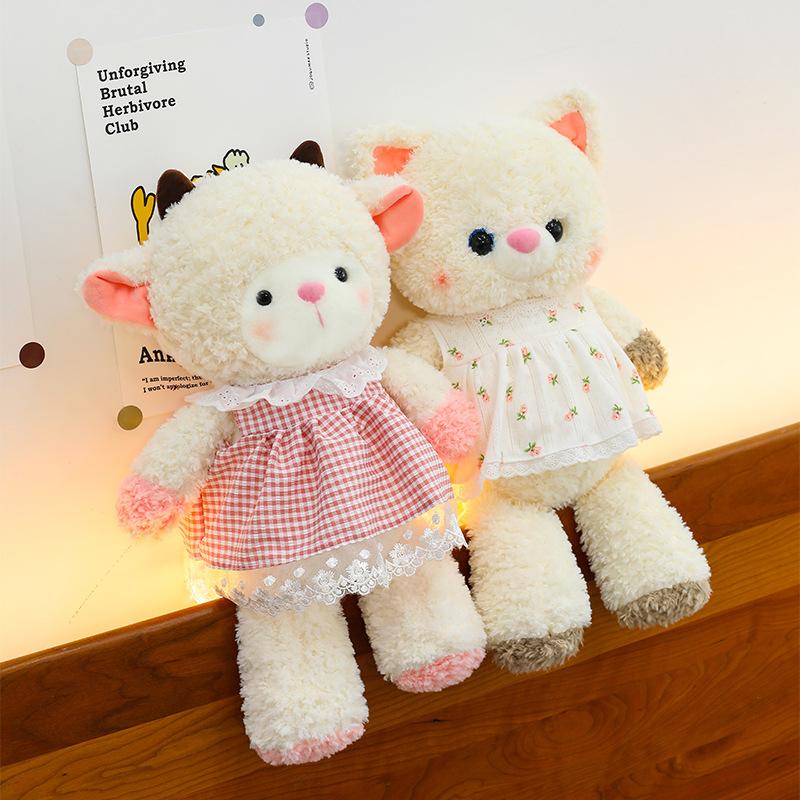 New Cute Pudding Lamb Doll Comfort Kitten Plush Toy Rag Doll Pillow Valentine's Day Gift Girls