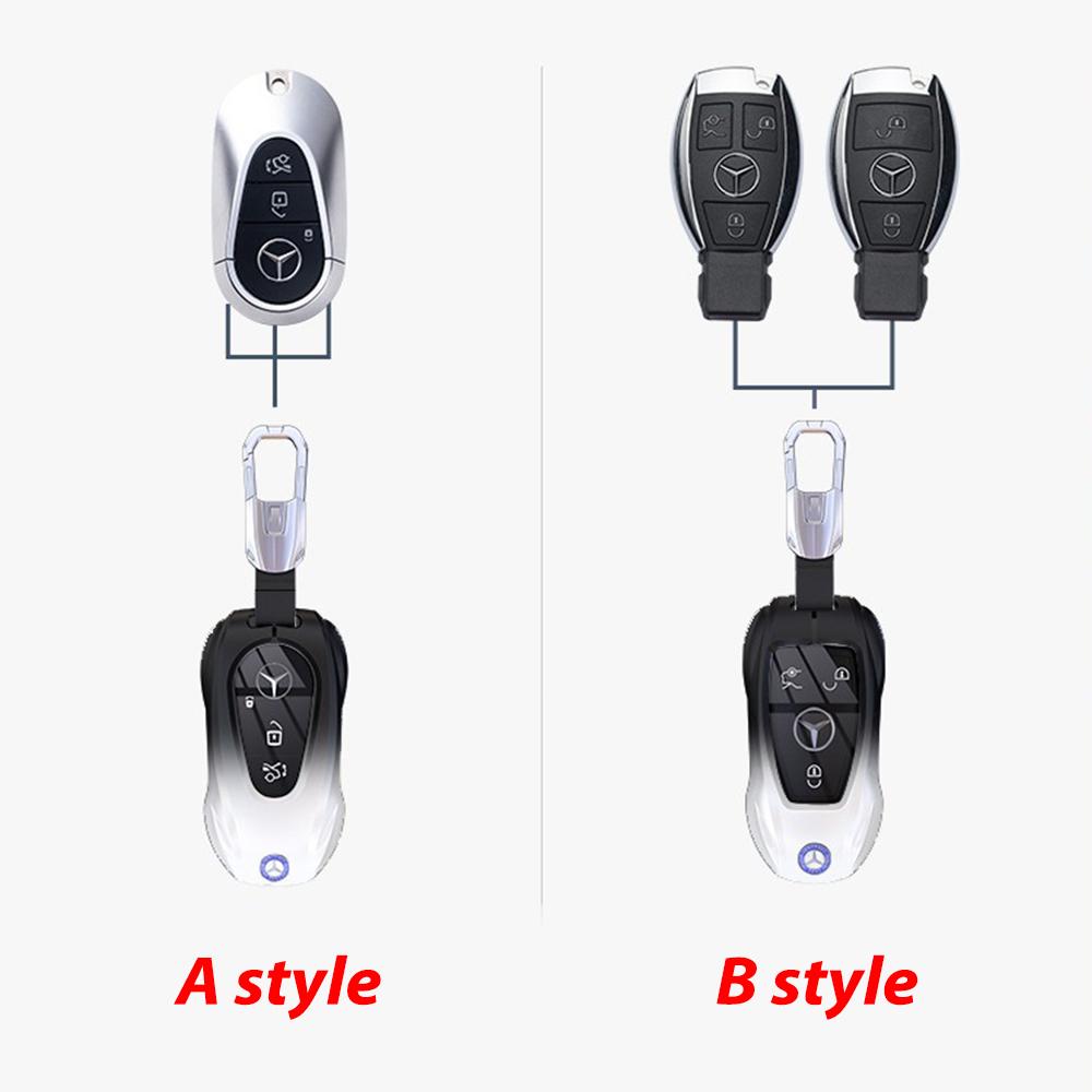 Fashion Ziny Alloy Car Key Case Cover Shell for Mercedes Benz AMG A B C E S Class W204 W205 W210 W212 W213 W176 W463 GLC GLB GLE
