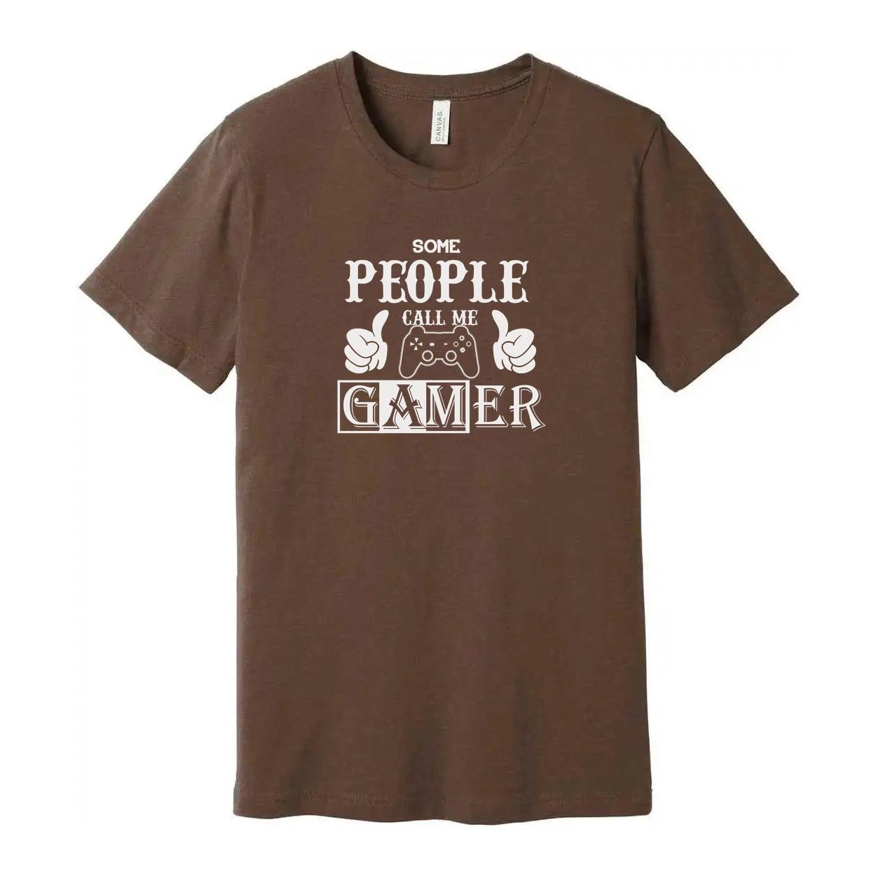 

Some People Call Me Gamer Graphic Tee With Controller Icon And Thumbs Up Design 4XL