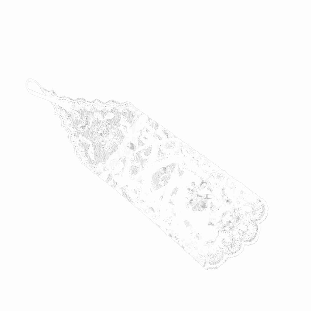Retro Syle Ivory Lace Flower Bride Bridal Rhinestone Sexy Fingerless Gloves Wedding White