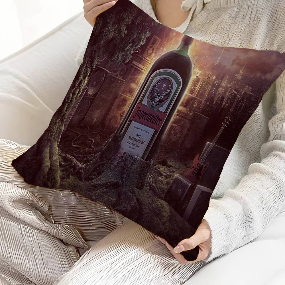 J-Jagermeisters Pillow Covers Cartoon Sofa Decorative Home Double-sided Printing Short Plush Cute Cushion Cover