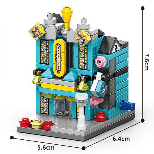 European City Series Street View European Architecture Shop Shopping Scene Puzzle Assembled Building Block Toys  Playsets Children's Gift Presents