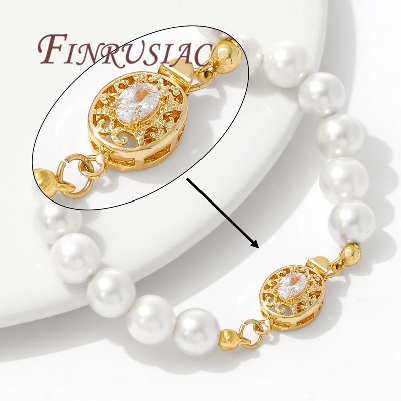 18K Gold Plated Bead Safety Clasp For Bracelets,Locks For Jewelry Making Accessories,Connectors Clasps Fittings