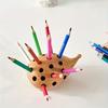 1pc Hedgehog-Shaped Resin Pen Holder Organizer - Cute Cartoon Desk Storage with Colorful Pencil Design, Tension-Mounted Lightweight