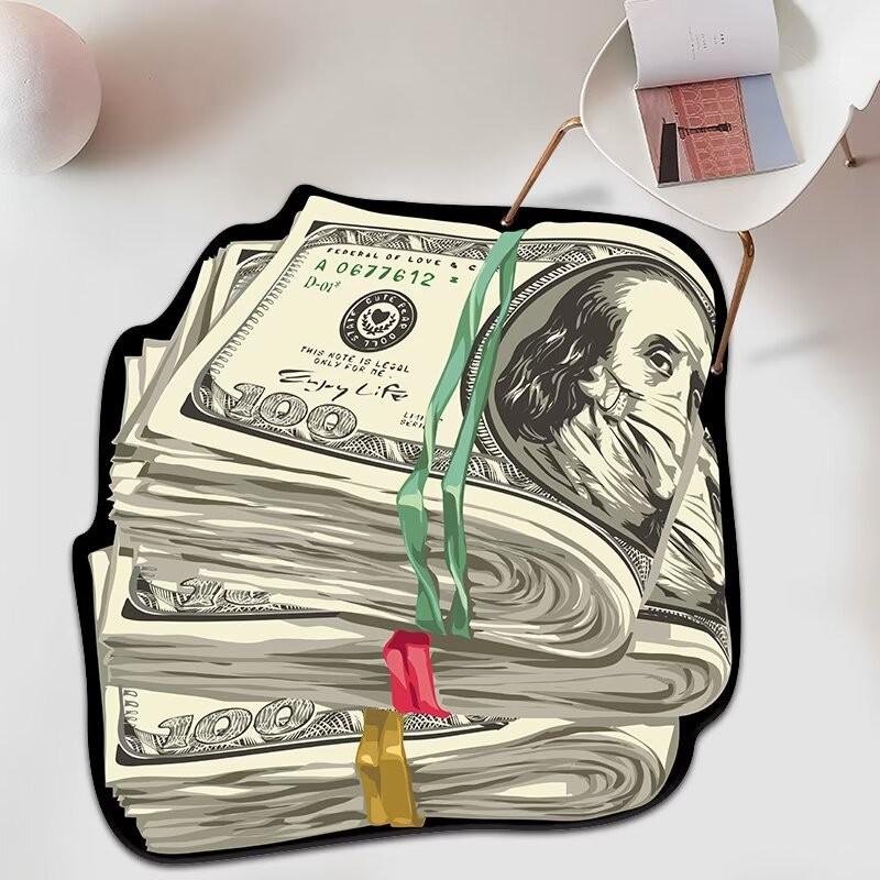 VIKAMA Trendige bedruckte US-Dollar-Schein Fußmatte - Einzigartiges Design, Personalisierbar, Rutschfest, Dekorativer Teppich für Zuhause