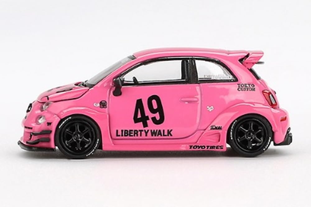 MINI GT Abarth 595 X Abas Works Pink Finished Product 1/64 LB-WORKS (Left-hand Drive) MGT00851-L