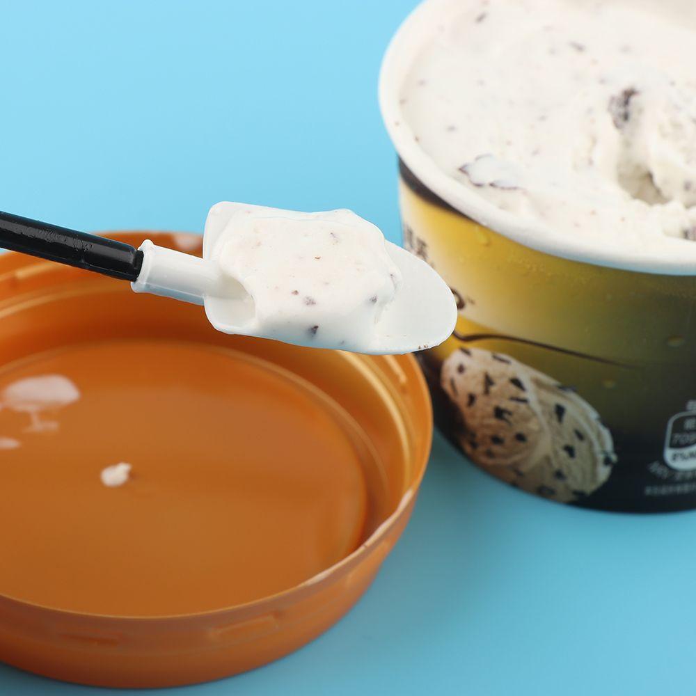 100 Pcs/lot Cute Plastic Party Cutlery Shovel Shape Dessert Stick Ice Cream Spoon Cake Scoop