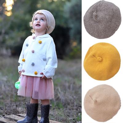 Wool Cute Beret Girl Autumn Winter Baby Hat Painter Hat Hair Accessories