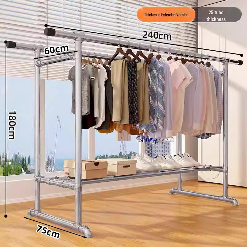 Floor-Standing Indoor Clothes Drying Rack for Bedroom and Balcony