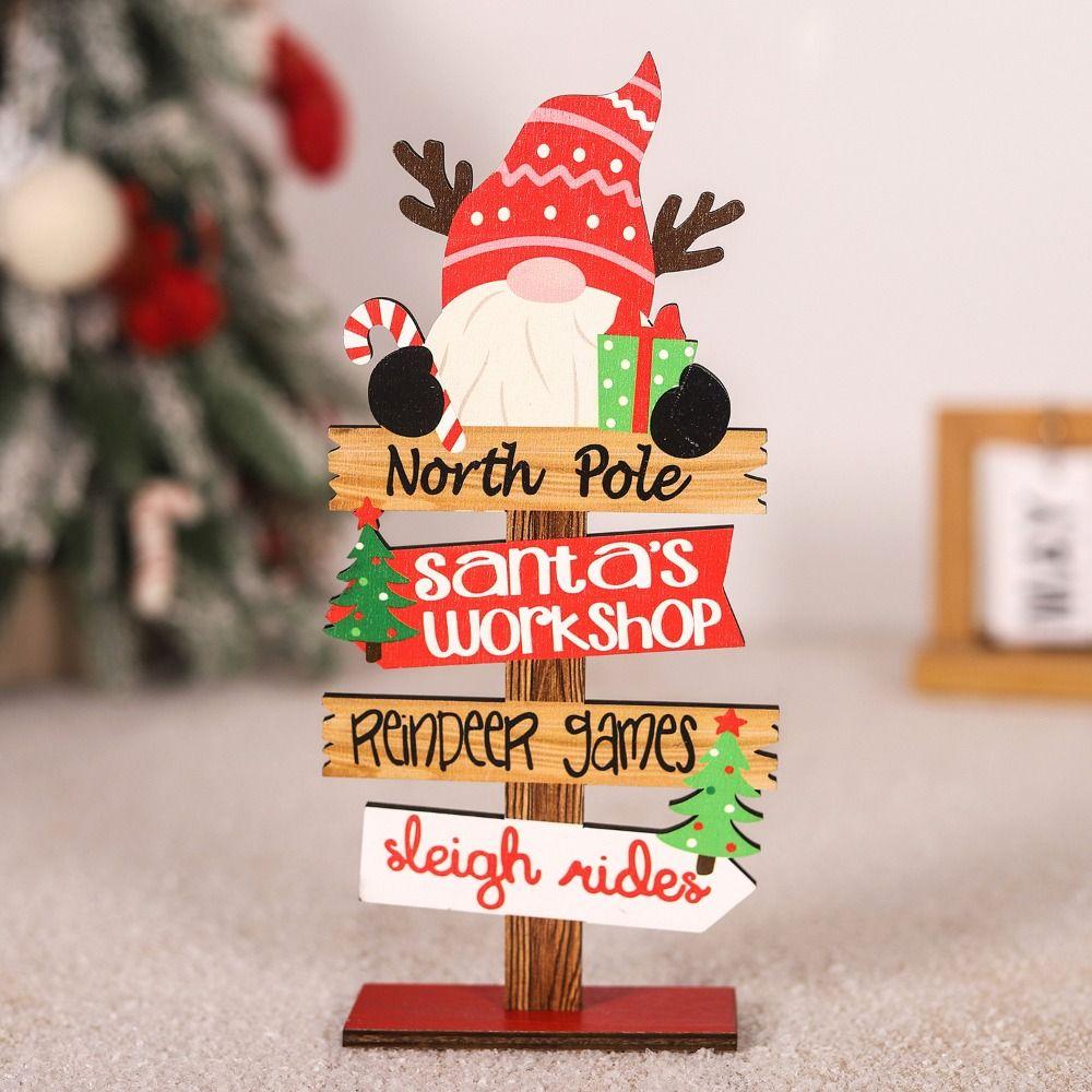 Funny Santa Claus Elk Plaque Cartoon Merry Christmas Ornaments  Home Table Decors