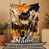 Individuelle Namenspersonalisierte Haikyu Druckdecke, Heimdekoration, Schlafzimmer, Sofa, Camping, Couch, Geschenke für Geburtstag Weihnachten