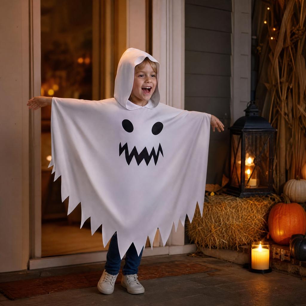 Kids Halloween Face Cape Costume for Party Dress Up and Family Matching