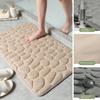 Fußmatte Korallenfleece Bodenmatte Haushalt Memory-Schaum Bestickt Badezimmer Verdickt Saugfähig Bodenmatte Tür