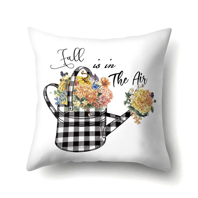 Thanksgiving Pillowcase Blessing Maple Leaf Pumpkin Sofa Cushion Cover Office Home Living Room Pillowcase