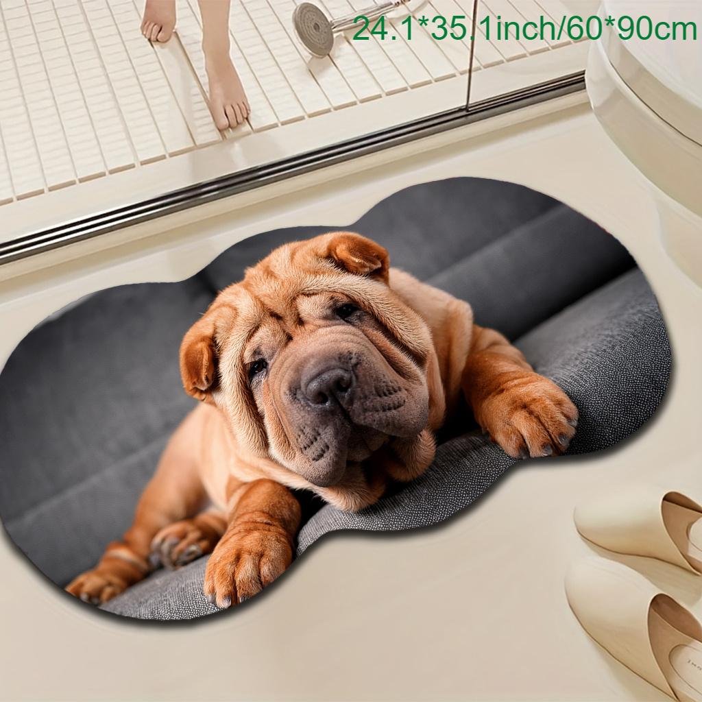 1pc Luxury Shih Tzu Dog Carpet, Durable Non-Slip Washable Indoor Rug For All Seasons, Halloween Thanksgiving Christmas Decor