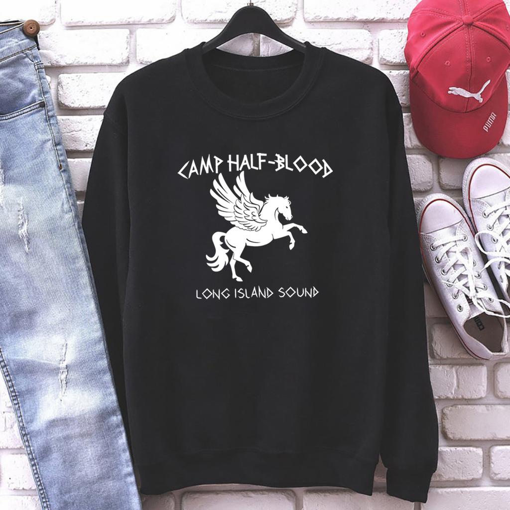 Unisex Camp Half Blood Sweatshirt Percy Jackson Hoodies Long Island Sound Olympian SPQR Pullover Vintage Unisex Sweatshirts Streetwear