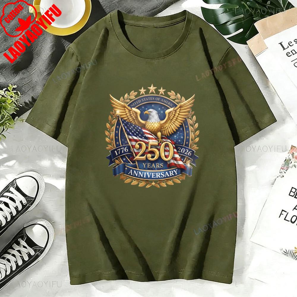 USA 250th Anniversary 17762026 America 250 Emblem Semiquincentennial 4th of July Tops 2026 Patriotic Eagle Unisex Women Tees