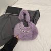 2025 Autumn New Beautiful Commuter Armpit Crescent Bag Casual French Fashion Simple Plush Handbag