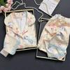Island Fleece Pajamas for Women, Autumn/winter 1011 New Long-sleeve Thickened Warm Set, Cartoon Lace Cat Loungewear