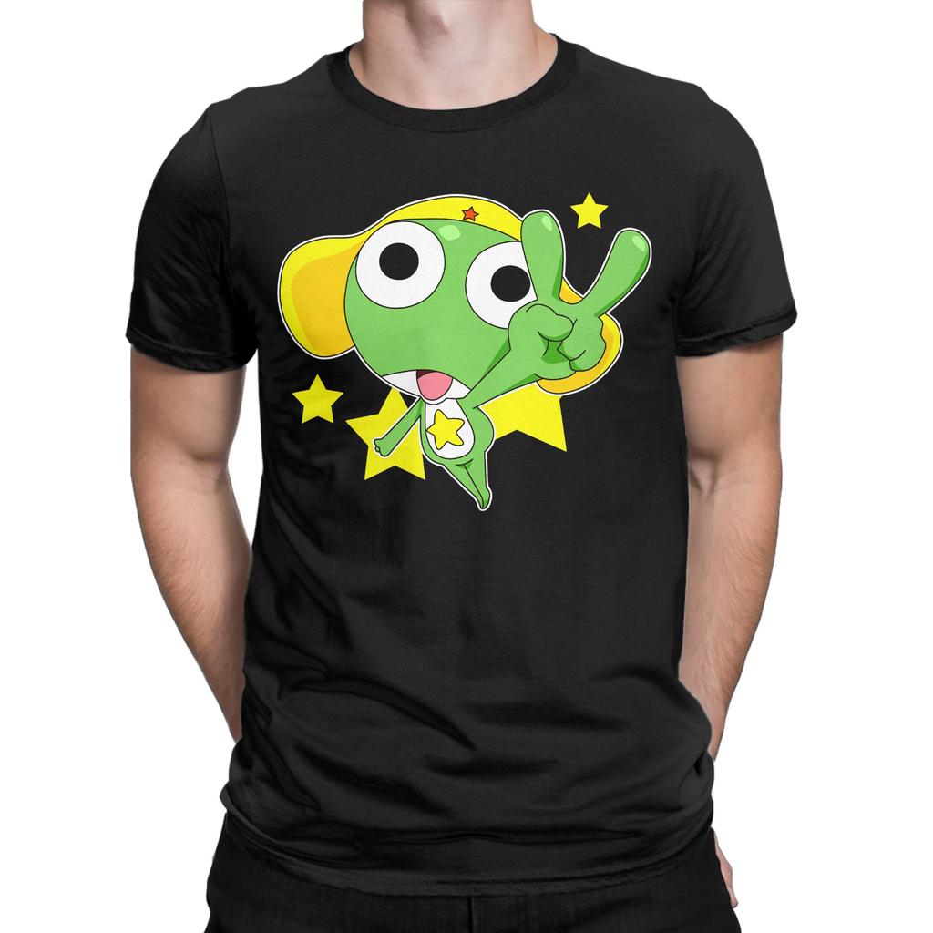 Men Womens TShirts Funny Sgt Frog Keroro Awesome 100 Cotton Tees Short Sleeve  T Shirts Crewneck Clothes Party
