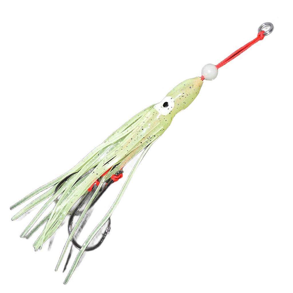 5Pcs Glowing Octopuses Squid Skirt Trolling Swimbait for Freshwater Saltwater Silicones Fishing Glowing Octopuses Baits
