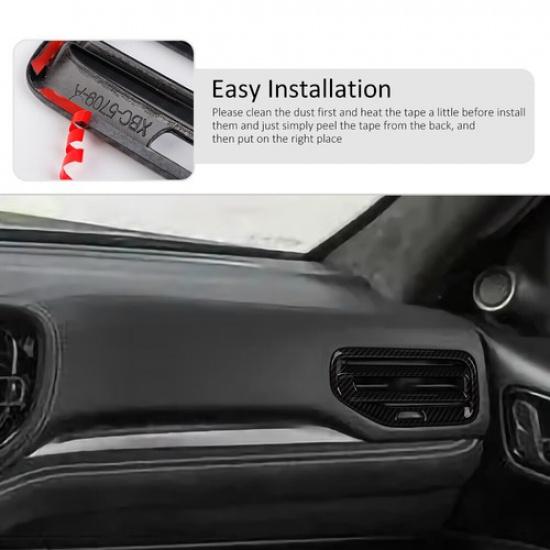 Carbon Fiber Side Dashboard Air Vent Outlet Cover Trim For Dodge Durango 22+