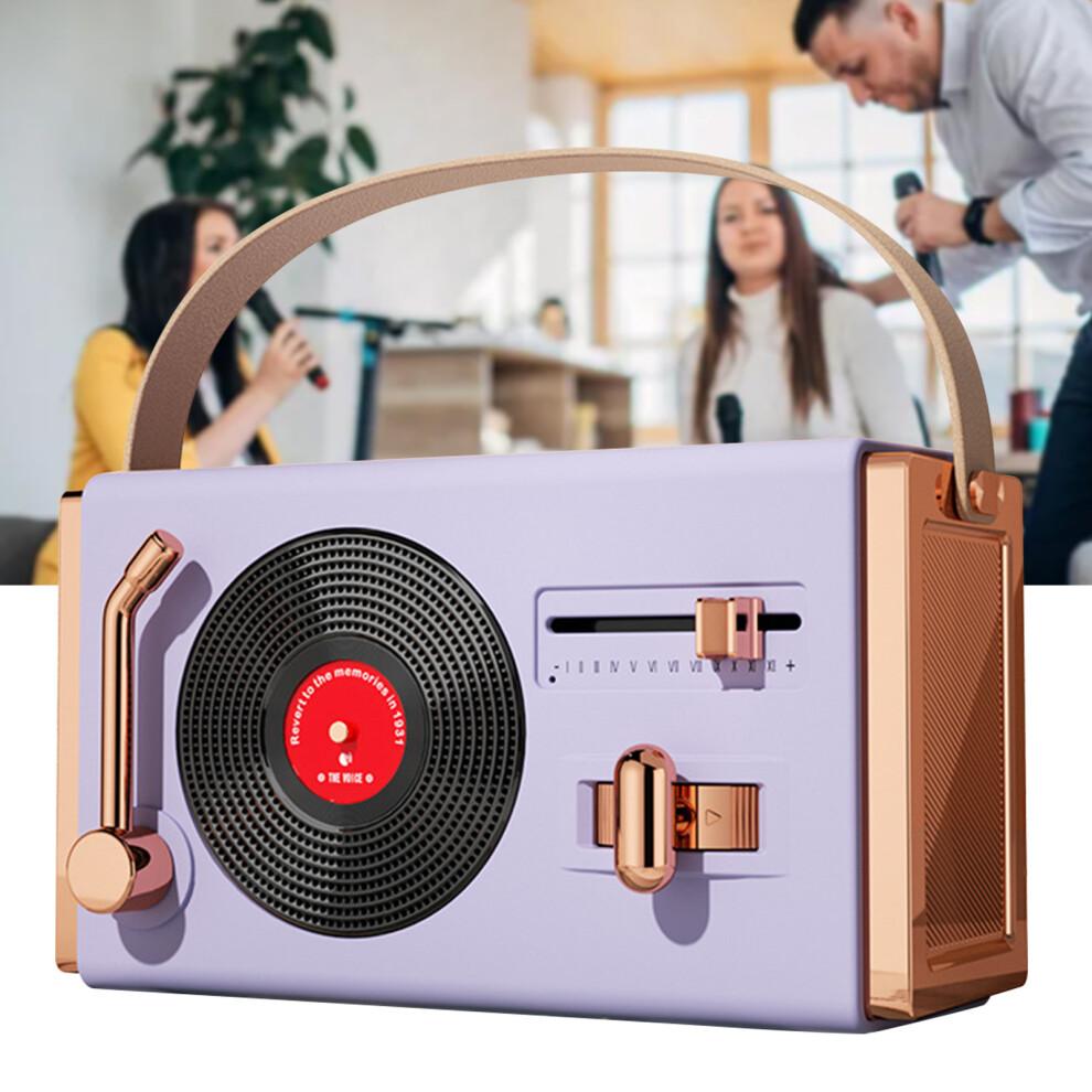 Portable Retro Bluetooth Speaker 3W ABS Purple for Living Room & Office