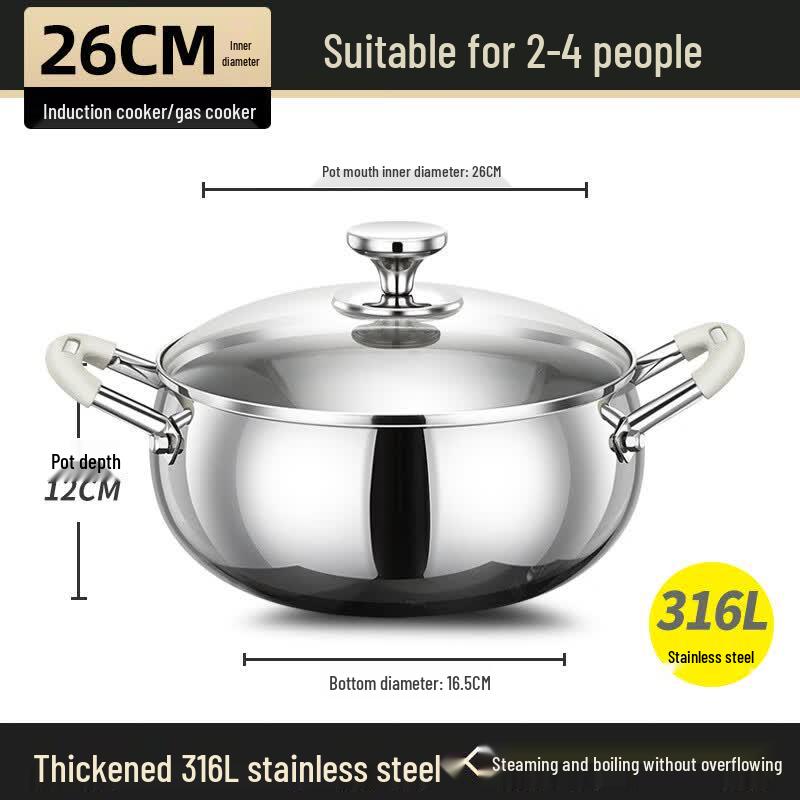 

Wutuo 316 Stainless Steel Hot Pot Soup Pot