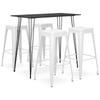 Day and Night - Day and Night High Table and Bar Stools 5 Pieces Black and White