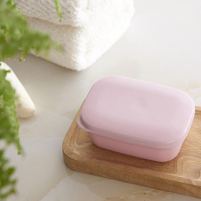 1Pc Covered Soap Box With Waterproof Seal Portable Soap Box Detachable Drain Tray And Soap Pan