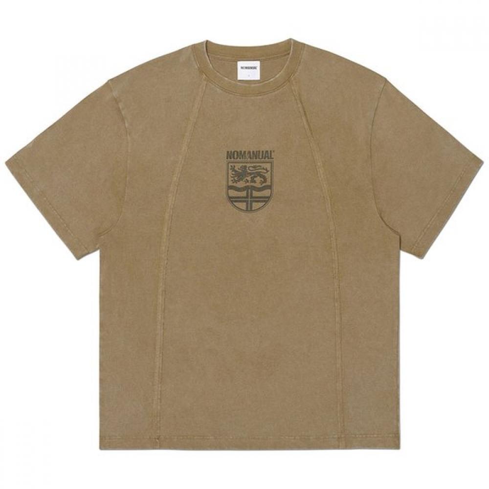Nomanual T shirT Dual Slash Emblem Washed Brown S