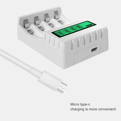 4 Slots Battery 1.2v AA AAA Independent Charging with LCD Smart Individual Display Charger Batteries for Microphone