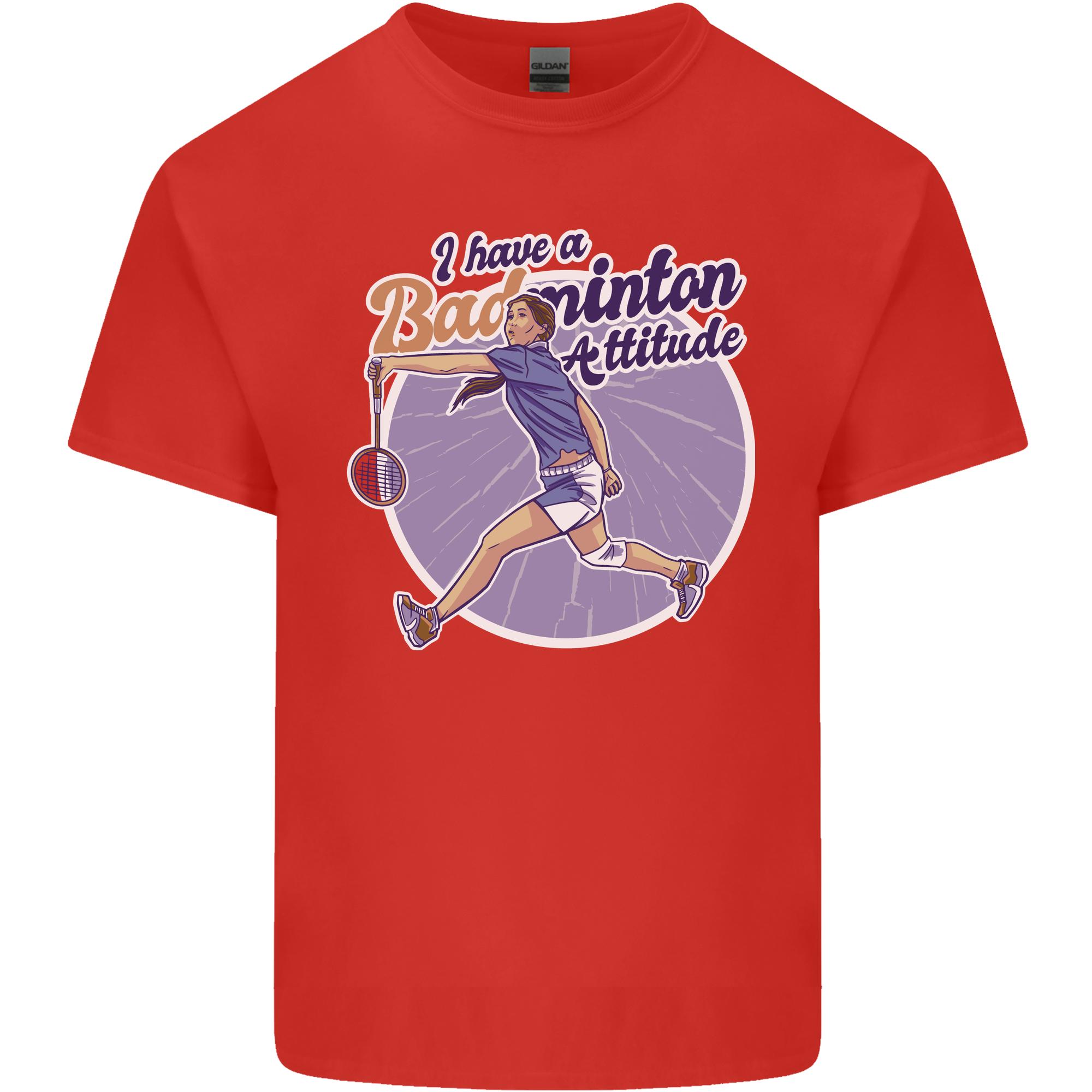 I Have a Badminton Attitude Funny Unisexs Light Cotton TShirt S