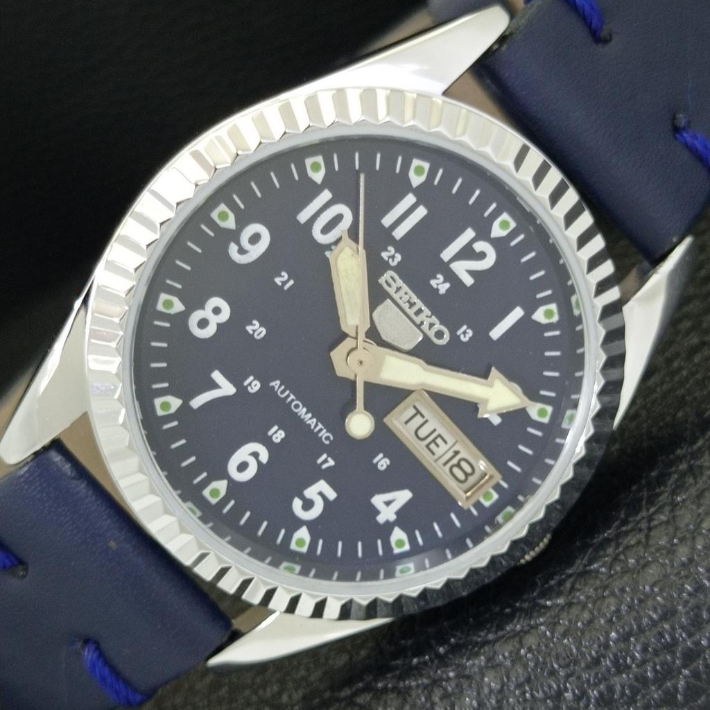 

REFURBISHED SEIKO 5 AUTOMATIC 6309A JAPAN MENS VINTAGE BLUE DIAL WATCH a441634-1 Sk-a441634
