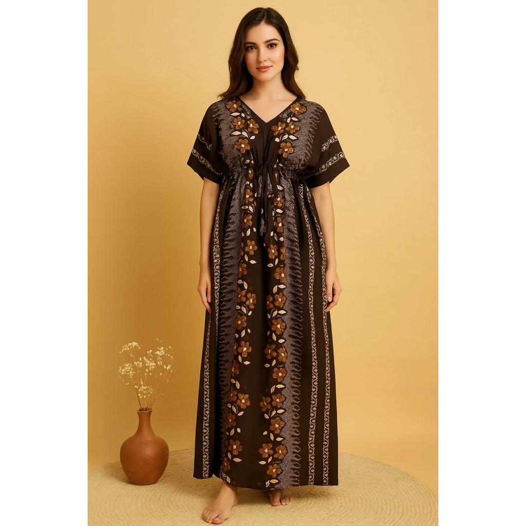Bloemenprint Dames Kaftan Jurk Indiase Mooie Dagelijkse Slaapkleding Nachtjapon