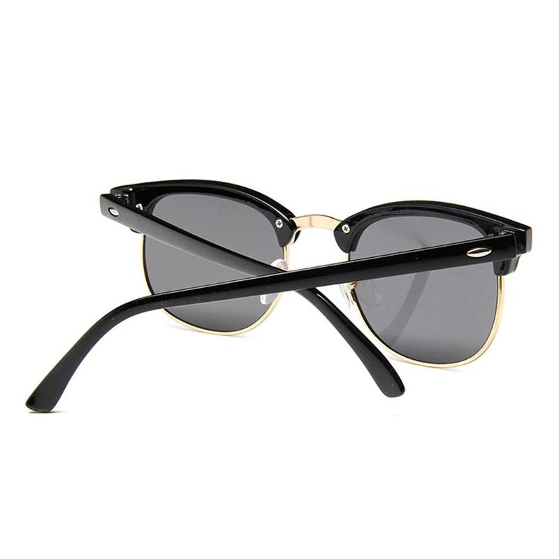 2PCS Classic Half Frame Sunglasses Men Women Fashion Sunglasses Male Rivet Popular Driving Eyewear
