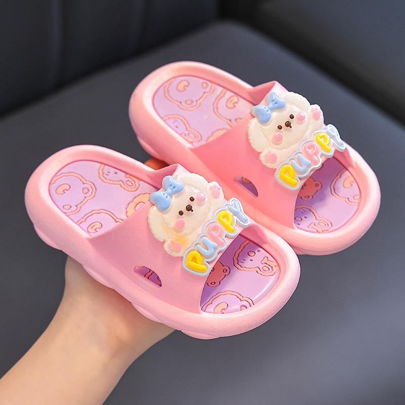 New Children's Slippers Summer Girls Bathroom Home Non-Slip Soft Sole Cartoon Baby Sandals