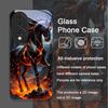 Creative Flame Black Horse Pattern Tempered Glass Phone Case for Redmi Note 15 Pro+ 14 13 12 11T PRO 10 Lite 15C 14C 13C Covers