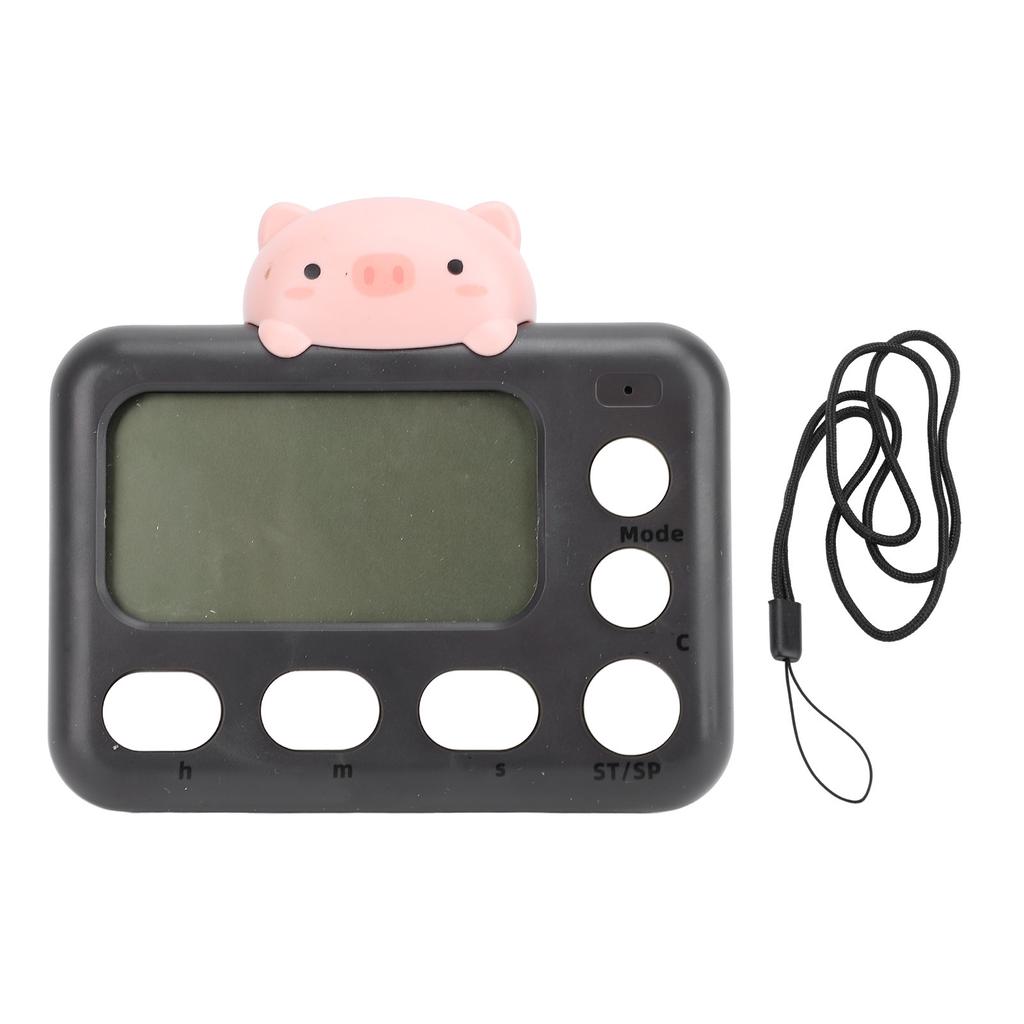Digital Kitchen Timer Magnetic Forward Backward Countdown LCD Display Cute Cartoon Portable Desk