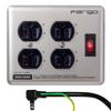 Fargo STEEL TAP Power Strip, Steel, 3-Prong, with Grounding Wire, Wall-Mountable, Fixed Cord (Silver, 4 Outlets, 1.8m)