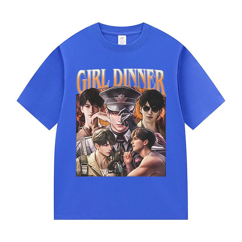 Funny Girl Dinner Caleb Graphic Tee Shirt Love and Deepspace Novelty Summer O-Neck T-Shirts Fashion High Quality Cotton T Shirts