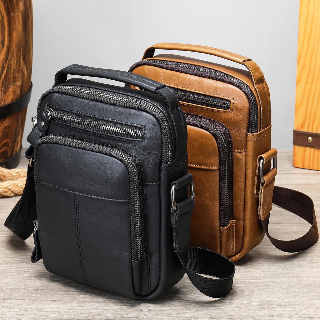 Marant Retro Genuine Leather Multifunctional Shoulder Bag - Trendy Casual Business Handbag 