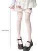 Thigh Highs Stockings with Ruffle Trim Women Flower Lace Fishnet Over Knee Socks