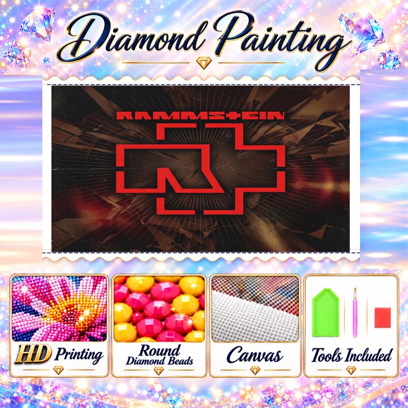 Rammstein Diamond Painting Kit 5D Full Drill DIY Diamond Mosaic Wall Art Home Decor
