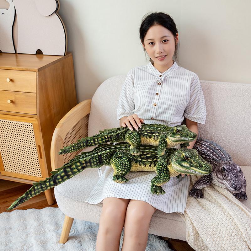 68/96cm Simulation Long Tail Crocodile Plush Doll Lifelike Reptile Crocodile Animal Stuffed Toy Home Decor Gift For Children
