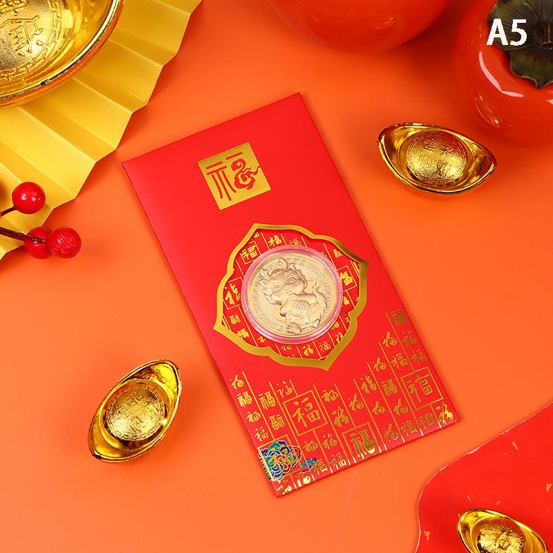 2025 Year Of The Dragon Gold Foil Commemorative Coin New Year Red Envelope Chinese New Year Spring Festival Souvenirs Gift