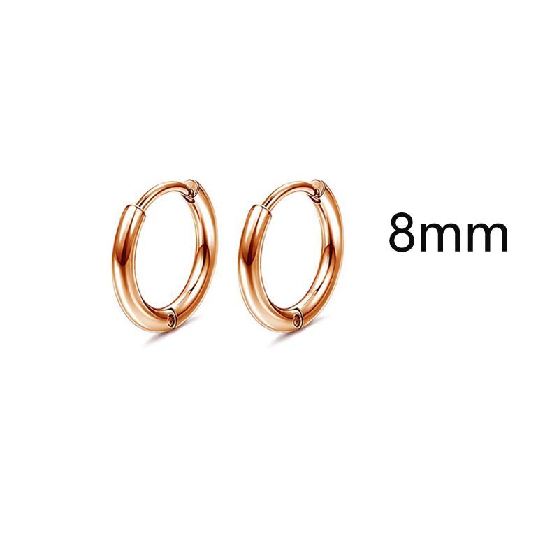 1-8 Pairs Stainless Steel Rose Gold Plated Hoop Earrings for Women Girl Hypoallergenic Ball CZ Stud Women Earrings Loop Earrings