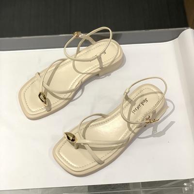 Schuhe Römerstil Sommer 2025 Flache Gummi-Zehensandalen für Damen Ohne Absatz Neu Atmungsaktiv Mode Luxus Sale Damenschuhe