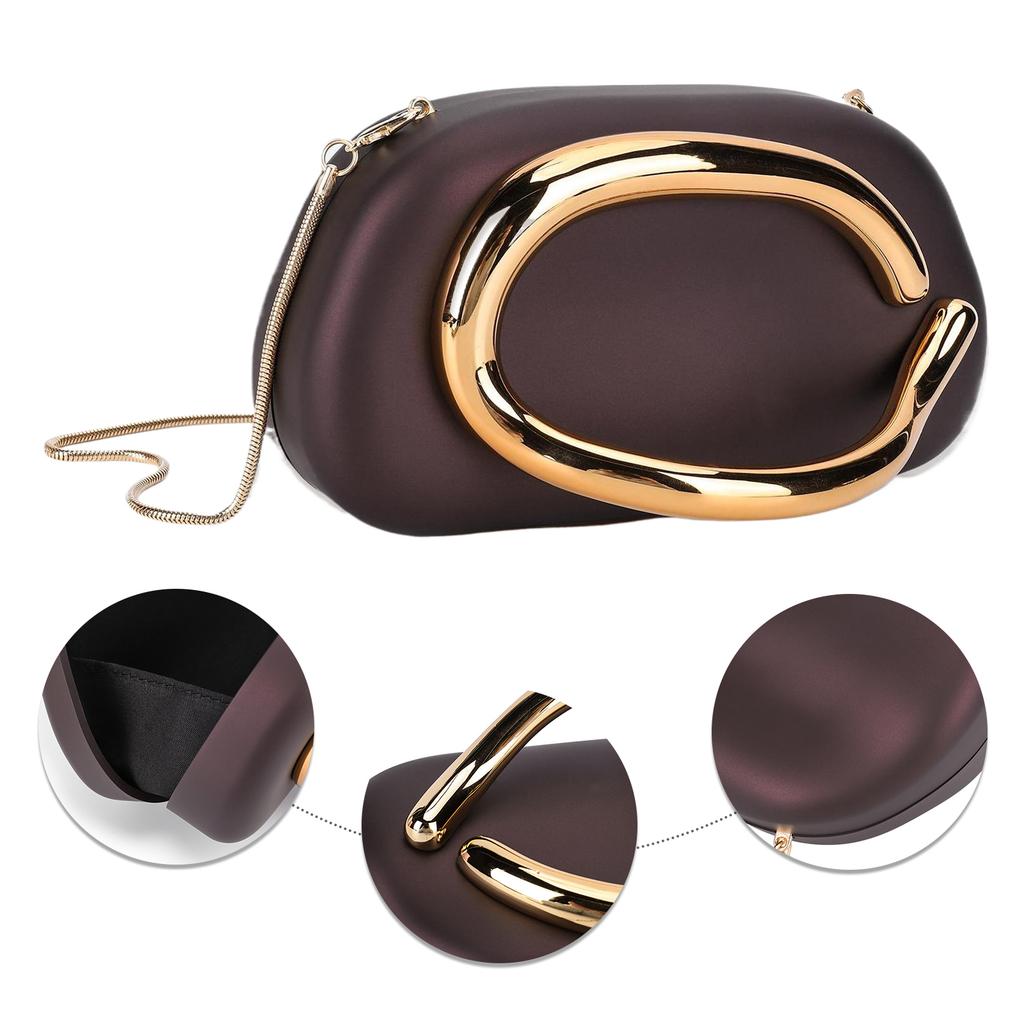 Women Retro Gold Metal Box Clutch Bag Vintage Evening Bags Luxury Designer Fashion Wedding Party Elegant Handbag with Chain